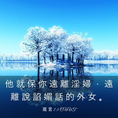 Picture 03 - 箴 言 7:5 CUVT - 他 就 保 你 遠 離 淫 婦 ， 遠 離 說 - Bible Verse Picture
