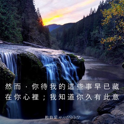 Picture 03 - 約 伯 記 10:13 CUVT - 然 而 ， 你 待 我 的 這 些 事 早 已 - Bible Verse Picture