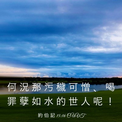 Picture 03 - 約 伯 記 15:16 CUVT - 何 況 那 污 穢 可 憎 、 喝 罪 孽 如 - Bible Verse Picture