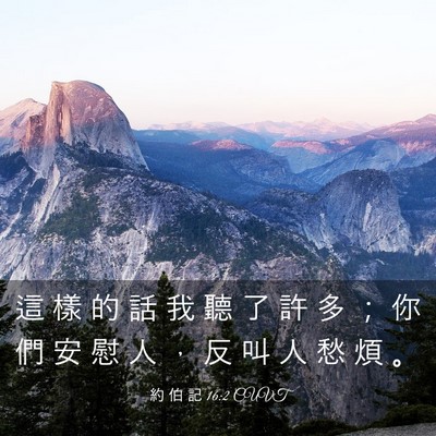 Picture 03 - 約 伯 記 16:2 CUVT - 這 樣 的 話 我 聽 了 許 多 ； 你 們 - Bible Verse Picture
