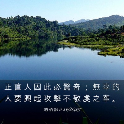 Picture 03 - 約 伯 記 17:8 CUVT - 正 直 人 因 此 必 驚 奇 ； 無 辜 的 - Bible Verse Picture