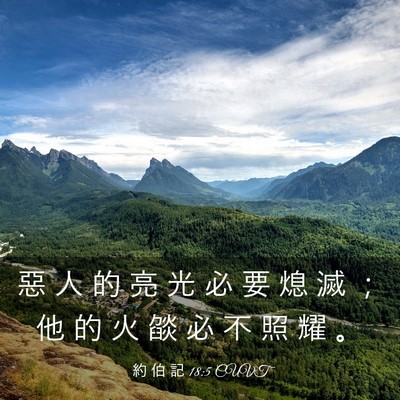 Picture 03 - 約 伯 記 18:5 CUVT - 惡 人 的 亮 光 必 要 熄 滅 ； 他 的 - Bible Verse Picture