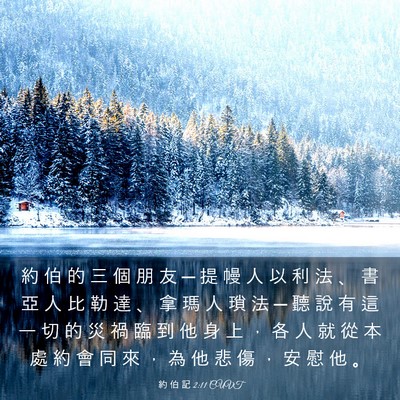 Picture 03 - 約 伯 記 2:11 CUVT - 約 伯 的 三 個 朋 友 ─ 提 幔 人 以 - Bible Verse Picture