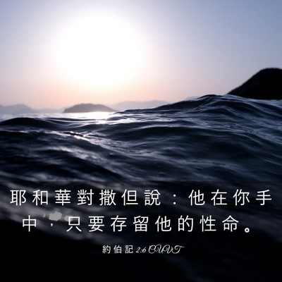 Picture 03 - 約 伯 記 2:6 CUVT - 耶 和 華 對 撒 但 說 ： 他 在 你 手 - Bible Verse Picture