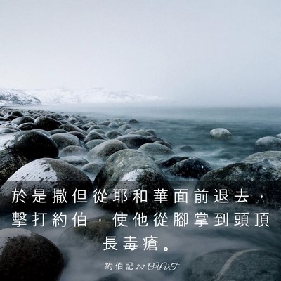 Picture 03 - 約 伯 記 2:7 CUVT - 於 是 撒 但 從 耶 和 華 面 前 退 去 - Bible Verse Picture