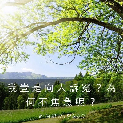 Picture 03 - 約 伯 記 21:4 CUVT - 我 豈 是 向 人 訴 冤 ？ 為 何 不 焦 - Bible Verse Picture