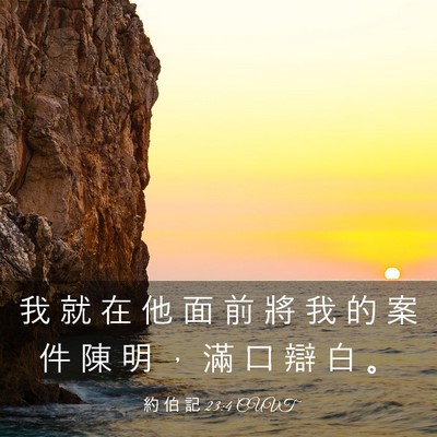 Picture 03 - 約 伯 記 23:4 CUVT - 我 就 在 他 面 前 將 我 的 案 件 陳 - Bible Verse Picture