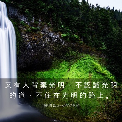 Picture 03 - 約 伯 記 24:13 CUVT - 又 有 人 背 棄 光 明 ， 不 認 識 光 - Bible Verse Picture