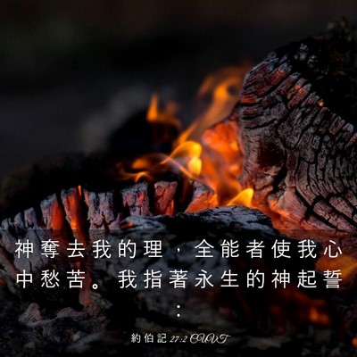 Picture 03 - 約 伯 記 27:2 CUVT - 神 奪 去 我 的 理 ， 全 能 者 使 我 - Bible Verse Picture