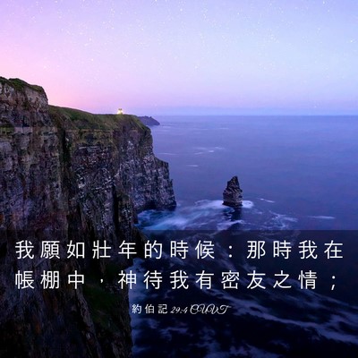 Picture 03 - 約 伯 記 29:4 CUVT - 我 願 如 壯 年 的 時 候 ： 那 時 我 - Bible Verse Picture