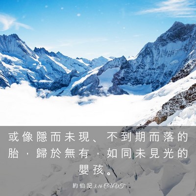 Picture 03 - 約 伯 記 3:16 CUVT - 或 像 隱 而 未 現 、 不 到 期 而 落 - Bible Verse Picture