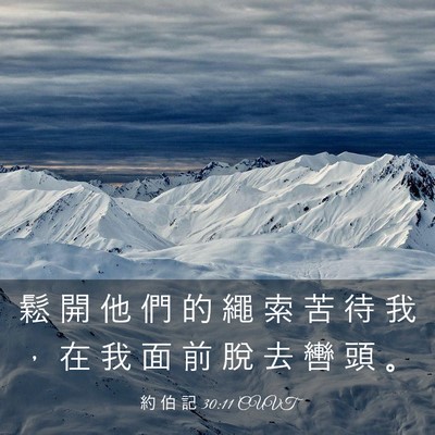 Picture 03 - 約 伯 記 30:11 CUVT - 鬆 開 他 們 的 繩 索 苦 待 我 ， 在 - Bible Verse Picture