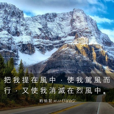 Picture 03 - 約 伯 記 30:22 CUVT - 把 我 提 在 風 中 ， 使 我 駕 風 而 - Bible Verse Picture