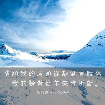 Picture 03 - 約 伯 記 31:22 CUVT - 情 願 我 的 肩 頭 從 缺 盆 骨 脫 落 - Bible Verse Picture