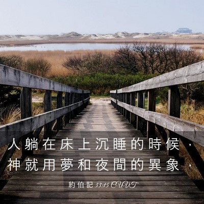 Picture 03 - 約 伯 記 33:15 CUVT - 人 躺 在 床 上 沉 睡 的 時 候 ， 神 - Bible Verse Picture