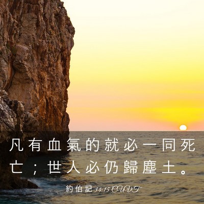 Picture 03 - 約 伯 記 34:15 CUVT - 凡 有 血 氣 的 就 必 一 同 死 亡 ； - Bible Verse Picture