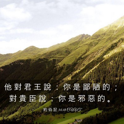 Picture 03 - 約 伯 記 34:18 CUVT - 他 對 君 王 說 ： 你 是 鄙 陋 的 ； - Bible Verse Picture