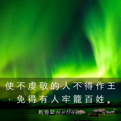 Picture 03 - 約 伯 記 34:30 CUVT - 使 不 虔 敬 的 人 不 得 作 王 ， 免 - Bible Verse Picture