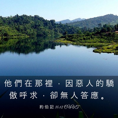 Picture 03 - 約 伯 記 35:12 CUVT - 他 們 在 那 裡 ， 因 惡 人 的 驕 傲 - Bible Verse Picture