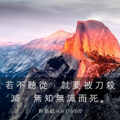 Picture 03 - 約 伯 記 36:12 CUVT - 若 不 聽 從 ， 就 要 被 刀 殺 滅 ， - Bible Verse Picture