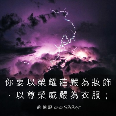 Picture 03 - 約 伯 記 40:10 CUVT - 你 要 以 榮 耀 莊 嚴 為 妝 飾 ， 以 - Bible Verse Picture