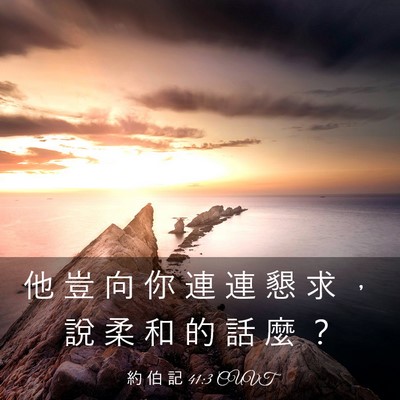 Picture 03 - 約 伯 記 41:3 CUVT - 他 豈 向 你 連 連 懇 求 ， 說 柔 和 - Bible Verse Picture