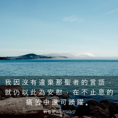 Picture 03 - 約 伯 記 6:10 CUVT - 我 因 沒 有 違 棄 那 聖 者 的 言 語 - Bible Verse Picture