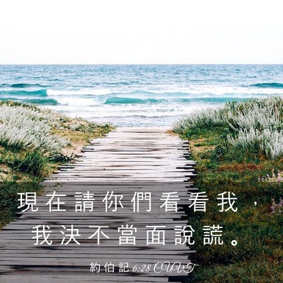 Picture 03 - 約 伯 記 6:28 CUVT - 現 在 請 你 們 看 看 我 ， 我 決 不 - Bible Verse Picture