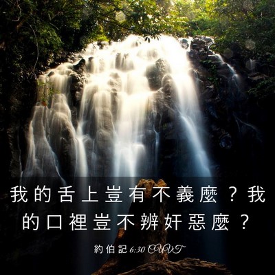 Picture 03 - 約 伯 記 6:30 CUVT - 我 的 舌 上 豈 有 不 義 麼 ？ 我 的 - Bible Verse Picture