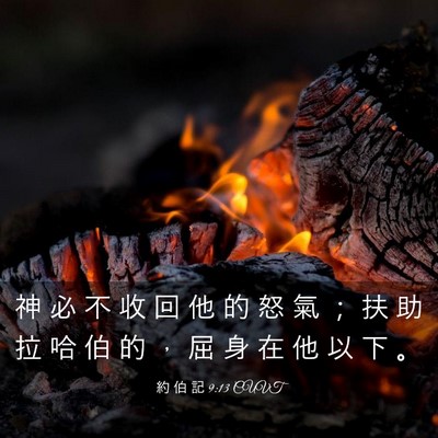 Picture 03 - 約 伯 記 9:13 CUVT - 神 必 不 收 回 他 的 怒 氣 ； 扶 助 - Bible Verse Picture