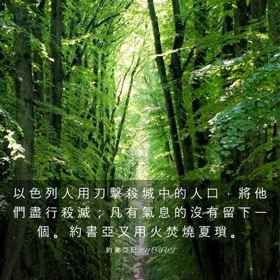 Picture 03 - 約 書 亞 記 11:11 CUVT - 以 色 列 人 用 刀 擊 殺 城 中 的 人 - Bible Verse Picture
