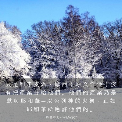 Picture 03 - 約 書 亞 記 13:14 CUVT - 只 是 利 未 支 派 ， 摩 西 （ 原 文 - Bible Verse Picture