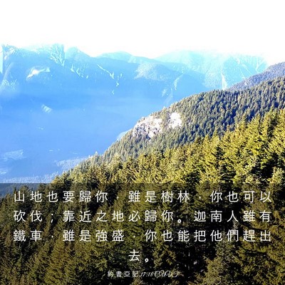 Picture 03 - 約 書 亞 記 17:18 CUVT - 山 地 也 要 歸 你 ， 雖 是 樹 林 ， - Bible Verse Picture