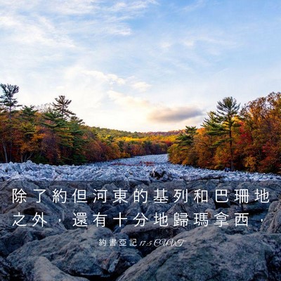 Picture 03 - 約 書 亞 記 17:5 CUVT - 除 了 約 但 河 東 的 基 列 和 巴 珊 - Bible Verse Picture