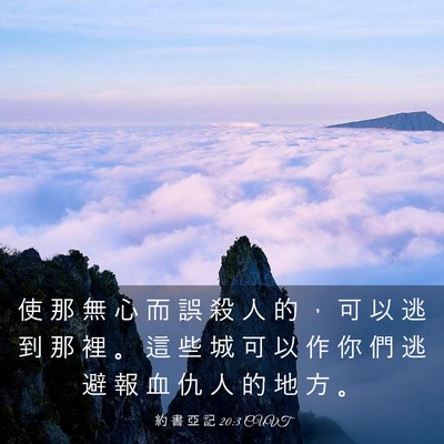 Picture 03 - 約 書 亞 記 20:3 CUVT - 使 那 無 心 而 誤 殺 人 的 ， 可 以 - Bible Verse Picture