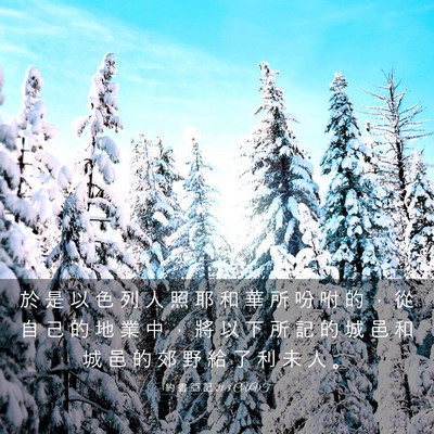 Picture 03 - 約 書 亞 記 21:3 CUVT - 於 是 以 色 列 人 照 耶 和 華 所 吩 - Bible Verse Picture