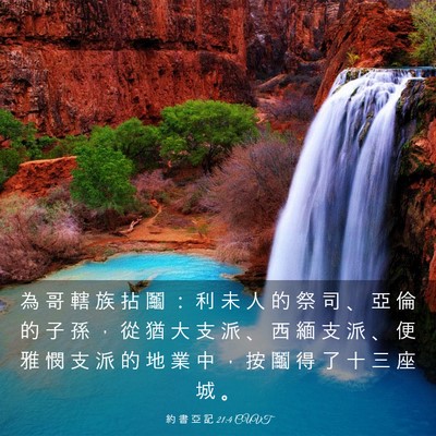 Picture 03 - 約 書 亞 記 21:4 CUVT - 為 哥 轄 族 拈 鬮 ： 利 未 人 的 祭 - Bible Verse Picture