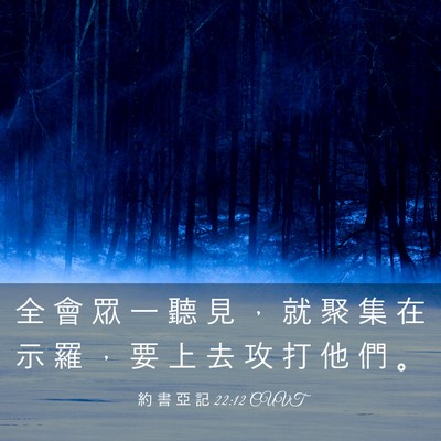 Picture 03 - 約 書 亞 記 22:12 CUVT - 全 會 眾 一 聽 見 ， 就 聚 集 在 示 - Bible Verse Picture