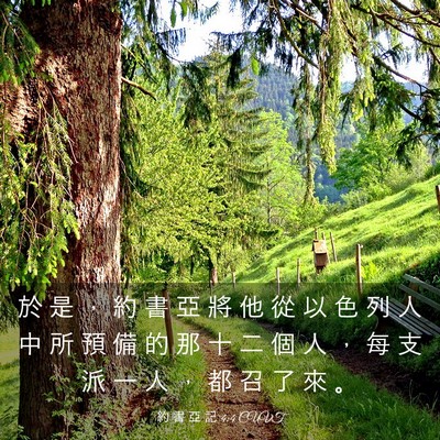 Picture 03 - 約 書 亞 記 4:4 CUVT - 於 是 ， 約 書 亞 將 他 從 以 色 列 - Bible Verse Picture