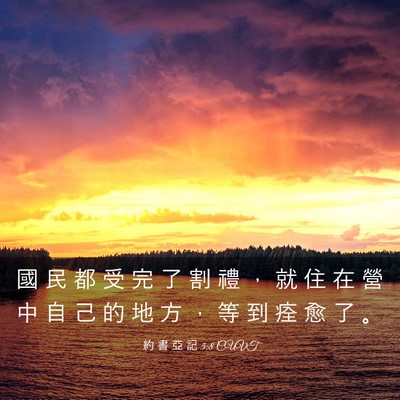 Picture 03 - 約 書 亞 記 5:8 CUVT - 國 民 都 受 完 了 割 禮 ， 就 住 在 - Bible Verse Picture