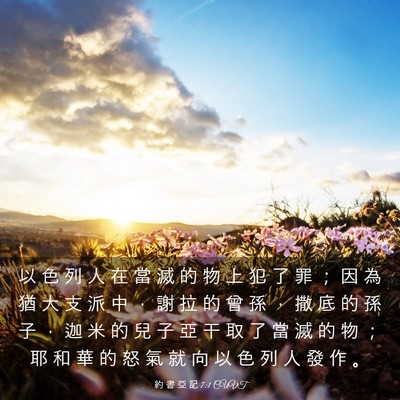 Picture 03 - 約 書 亞 記 7:1 CUVT - 以 色 列 人 在 當 滅 的 物 上 犯 了 - Bible Verse Picture