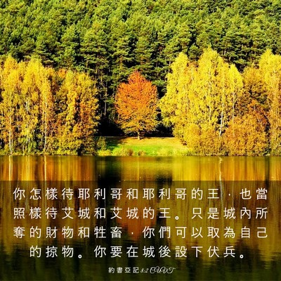 Picture 03 - 約 書 亞 記 8:2 CUVT - 你 怎 樣 待 耶 利 哥 和 耶 利 哥 的 - Bible Verse Picture