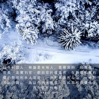 Picture 03 - 約 書 亞 記 8:33 CUVT - 以 色 列 眾 人 ， 無 論 是 本 地 人 - Bible Verse Picture