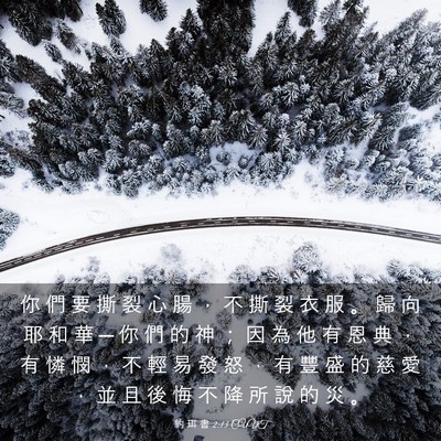 Picture 03 - 約 珥 書 2:13 CUVT - 你 們 要 撕 裂 心 腸 ， 不 撕 裂 衣 - Bible Verse Picture