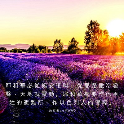 Picture 03 - 約 珥 書 3:16 CUVT - 耶 和 華 必 從 錫 安 吼 叫 ， 從 耶 - Bible Verse Picture