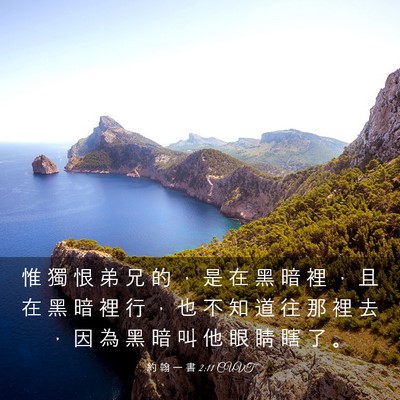 Picture 03 - 約 翰 一 書 2:11 CUVT - 惟 獨 恨 弟 兄 的 ， 是 在 黑 暗 裡 - Bible Verse Picture