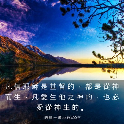 Picture 03 - 約 翰 一 書 5:1 CUVT - 凡 信 耶 穌 是 基 督 的 ， 都 是 從 - Bible Verse Picture