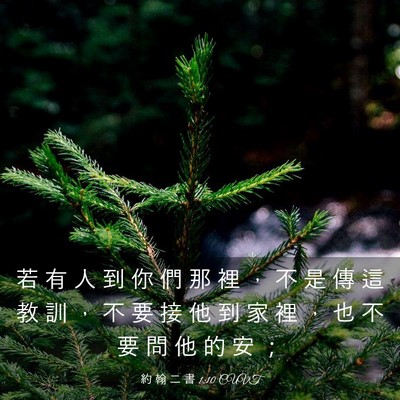 Picture 03 - 約 翰 二 書 1:10 CUVT - 若 有 人 到 你 們 那 裡 ， 不 是 傳 - Bible Verse Picture