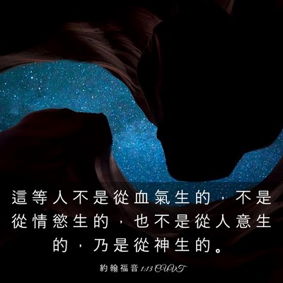 Picture 03 - 約 翰 福 音 1:13 CUVT - 這 等 人 不 是 從 血 氣 生 的 ， 不 - Bible Verse Picture