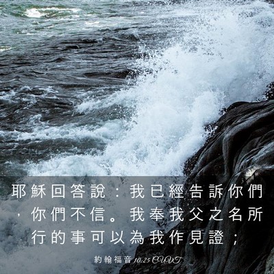 Picture 03 - 約 翰 福 音 10:25 CUVT - 耶 穌 回 答 說 ： 我 已 經 告 訴 你 - Bible Verse Picture